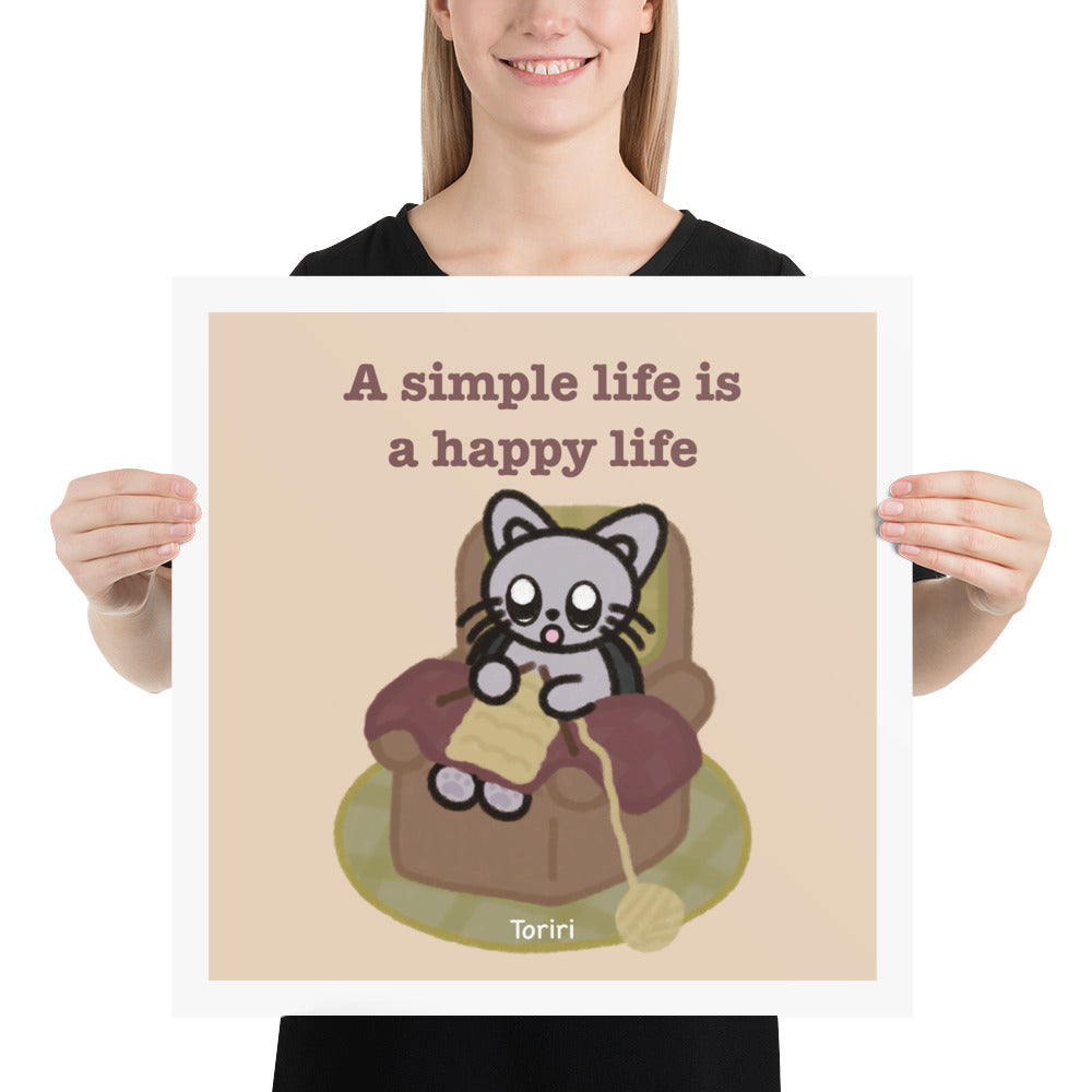 A simple life is a happy life Print