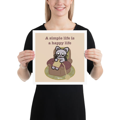 A simple life is a happy life Print