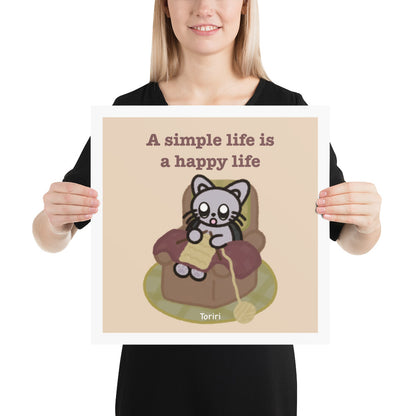 A simple life is a happy life Print