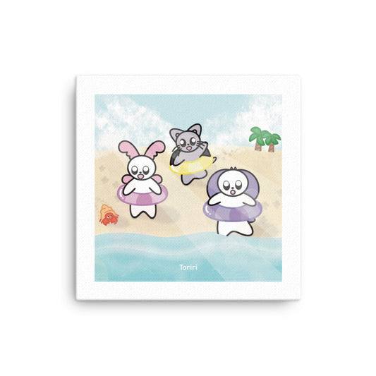 Beach and Hermit Crab Canvas Print